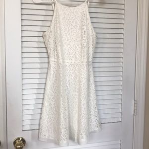 White laced skater dress
